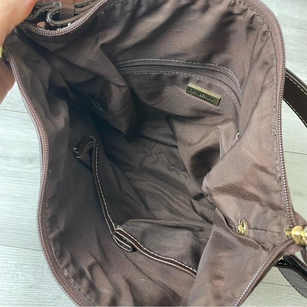 VINTAGE Giani Bernini Brown and Gold Patchwork Leather Hobo Shoulder bag